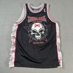 Vintage Third Rail Basketball Jersey Tank Top Mens M Black‎ Y2K Skull Grunge